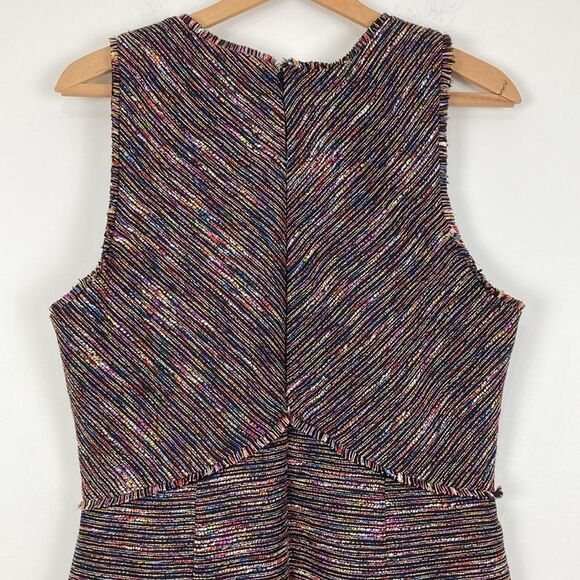 Sam Edelman Women's 12 Dress Sleeveless Black Rainbow Tweed Shift Workwear - Picture 5 of 8